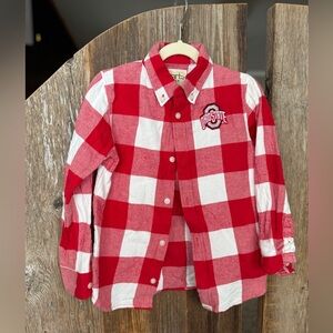 Ohio State Kids Red Checkered Shirt